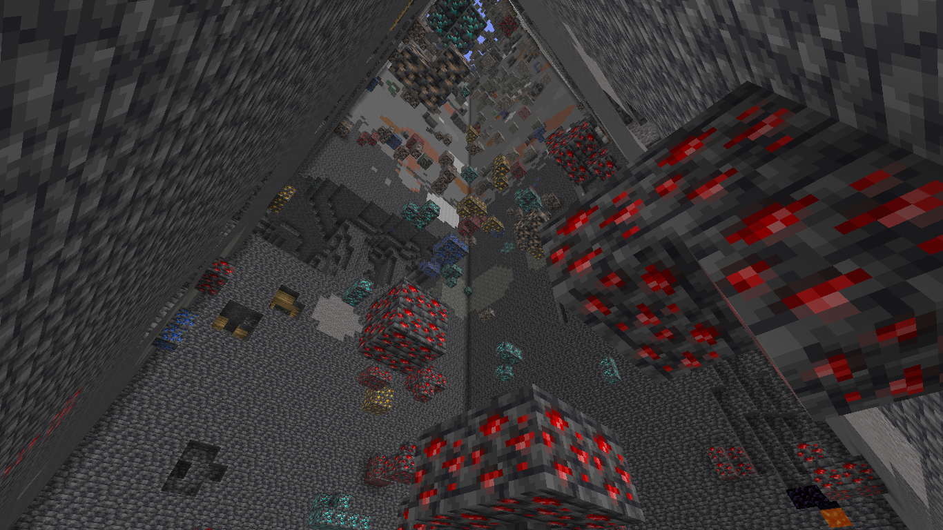 Ensemble des minerais de Minecraft extraits de la roche